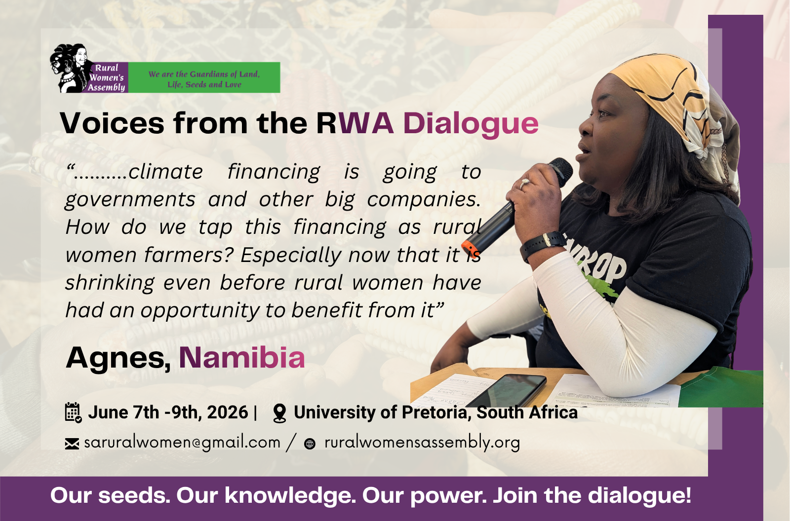 You are currently viewing RWA Consultative Dialogue Day Two: When Rural Women Ask, “Where Is the Climate Finance?”